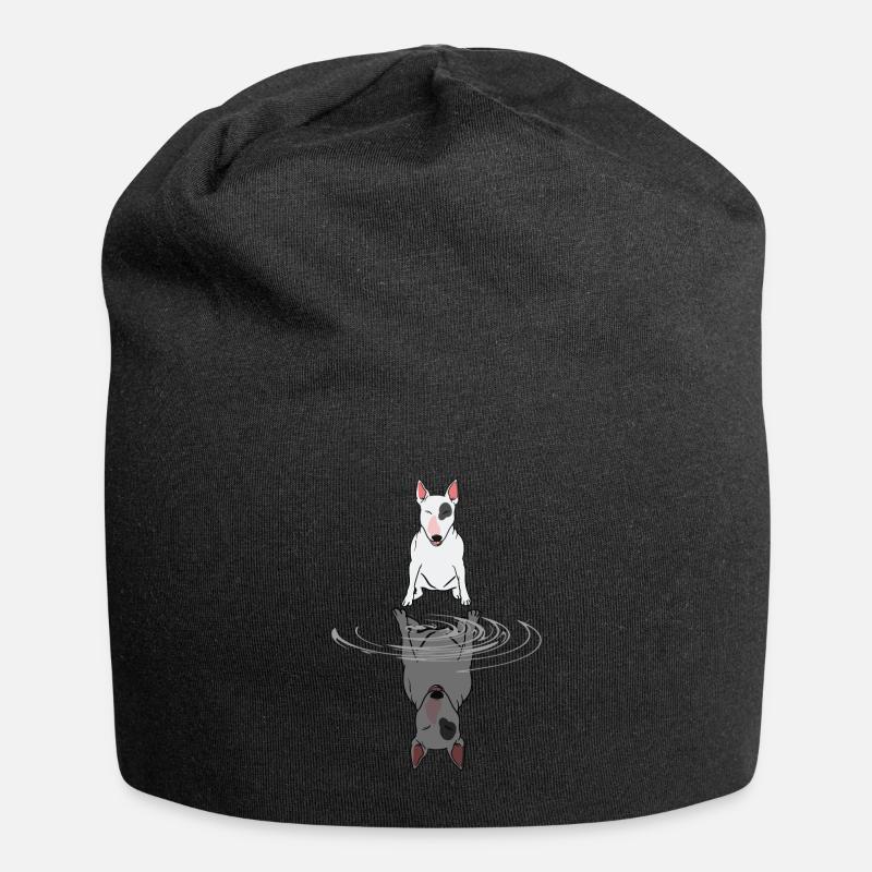 Bullterrier Hund Wasser Spiegelbild Geschenk - Jersey-Beanie - Schwarz