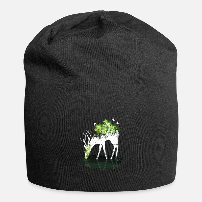 Cerf nature WIld - Bonnet en jersey - noir