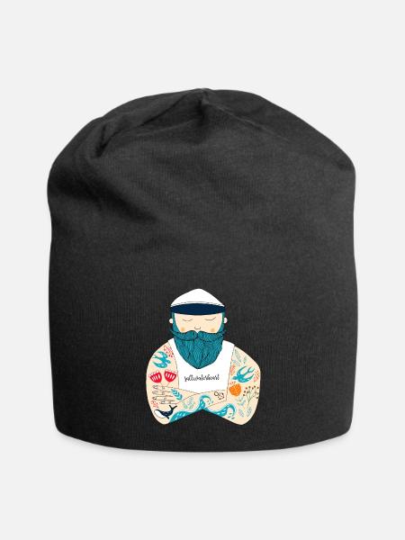 Meer, Salz und Liebe I Skandinavischer Seemann - Jersey-Beanie - Schwarz