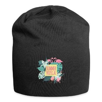 Sommer Exotisch - Jersey-Beanie - Schwarz - Vorne