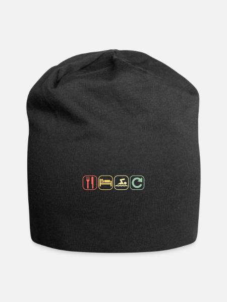 Maître nageur | Mangez Sommeil Répétez Natation - Bonnet en jersey - noir
