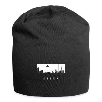 Essen Skyline Silhouette NRW Ruhrpott - Jersey-Beanie - Schwarz - Vorne