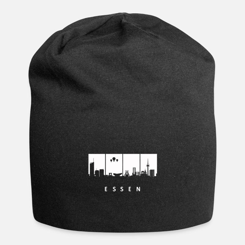 Essen Skyline Silhouette NRW Ruhrpott - Jersey-Beanie - Schwarz