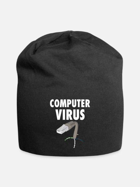 computer virus pc trojaner mailware spyware grafik - Jersey-Beanie - Schwarz