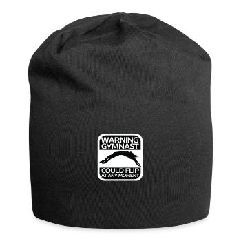 Warning Gymnast Could Flip At Any Moment Gymnastics - Jersey Beanie - black - Front
