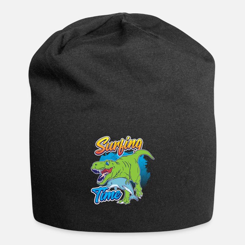 Dino Shirt pour Surffer Delfin Surfing Time - Bonnet en jersey - noir