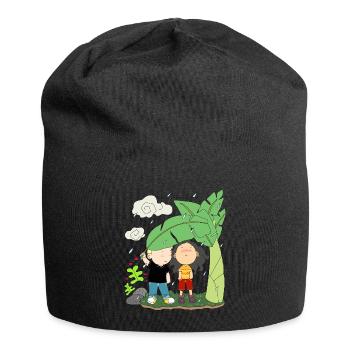 Couple protect rain couple gift shirt - Jersey Beanie - black - Front