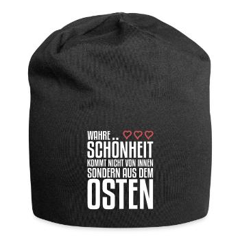 Wahre Schönheit kommt aus dem Osten | Ossi - Jersey-Beanie - Schwarz - Vorne