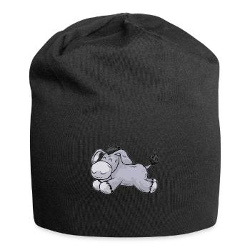 süßer Esel Baby Cartoon Comic Sohn Tochter - Jersey-Beanie - Schwarz - Vorne