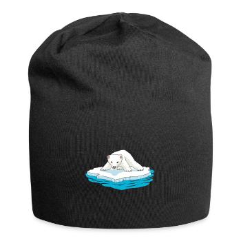 Eisbär Eisscholle Arktis Nordpol Kälte Gletscher - Jersey-Beanie - Schwarz - Vorne