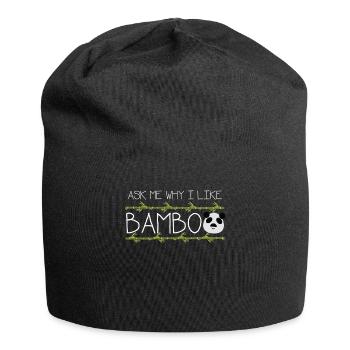 Cadeau de bambou amour panda animal - Bonnet en jersey - noir - Devant