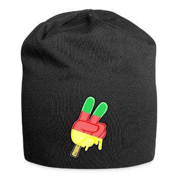 Peace Ice Cream - Eis im Peace Zeichen - Jersey-Beanie - Schwarz - Vorne