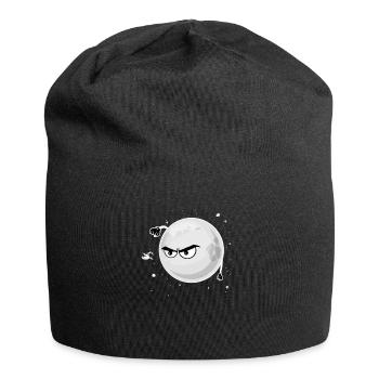 Moon hits astronaut space travel Space Funny - Jersey Beanie - black - Front