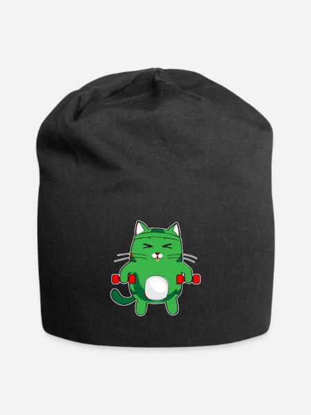 CAT GYM - Cats Pumper - Jersey Beanie - black