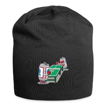 Drôle de bière pong nerd geek étudiant à boire jeu - Bonnet en jersey - noir - Devant