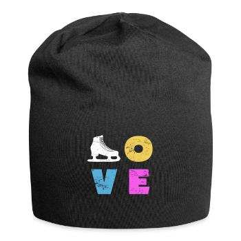 Eiskunstlauf Schlittschuh - Jersey-Beanie - Schwarz - Vorne