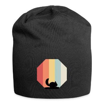 Chinchilla retro Vintage Geschenk - Jersey-Beanie - Schwarz - Vorne