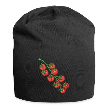 Retro vintage grunge style tomatoes - Jersey Beanie - black - Front