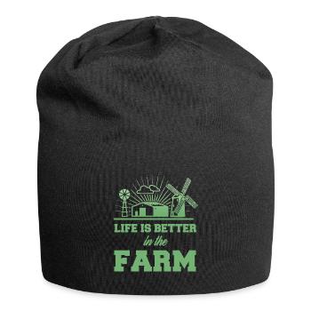 Farmer farmer farmer tractor farm gift - Jersey Beanie - black - Front