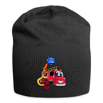 Camion de pompiers pompier fils garçon - Bonnet en jersey - noir - Devant