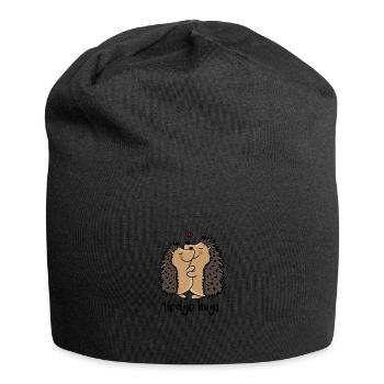 hedge hugs Igel Umarmung romantisch Cartoon Comic - Jersey-Beanie - Schwarz - Vorne