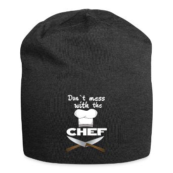 Don`t mess with the chef Koch Küchenchef Geschenk - Jersey-Beanie - Anthrazit - Vorne