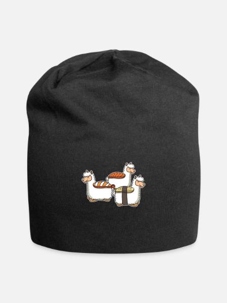 Sushi Alpaka Alpakas Japan Lustig Geschenk - Jersey-Beanie - Schwarz