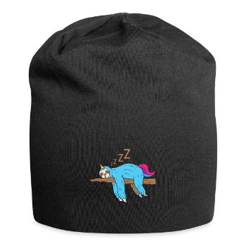 Sommeil zzzz Licorne paresseux cadeau - Bonnet en jersey - noir - Devant