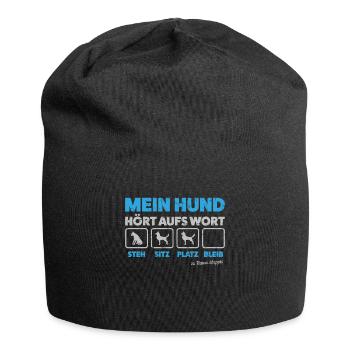 Mein Hund Hört Hundeschule Hundeerziehung Geschenk - Jersey-Beanie - Schwarz - Vorne