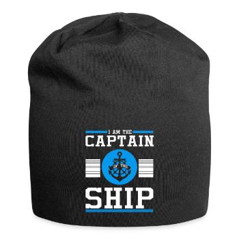 Captain sailor sailor steering wheel anchor gift - Jersey Beanie - black - Front