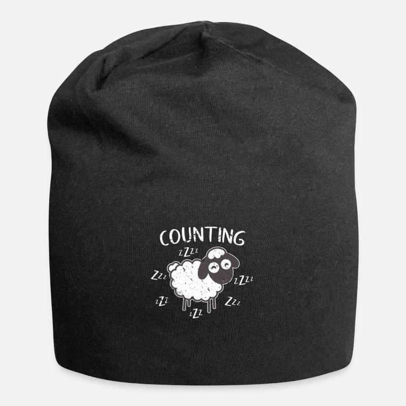 Sheep sheep fall asleep - Jersey Beanie - black
