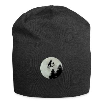 Farrad Dino Dinosaur Moon Full Moon Gift Fun - Jersey Beanie - charcoal grey - Front