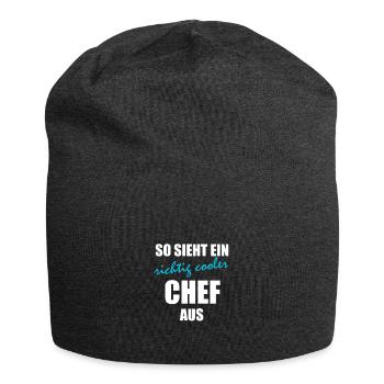 So sieht ein richtig cooler Chef aus Geschenkidee - Jersey-Beanie - Anthrazit - Vorne
