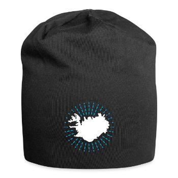 Bannière de drapeau contour Islande cadeau carte - Bonnet en jersey - noir - Devant