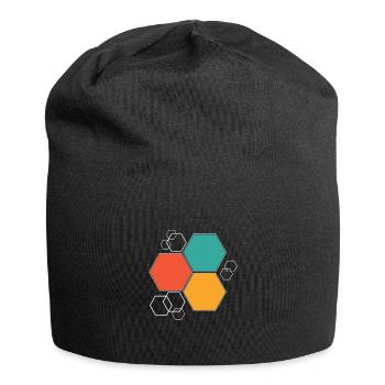Hexagon Geschenk Sechseck - Jersey-Beanie - Schwarz - Vorne