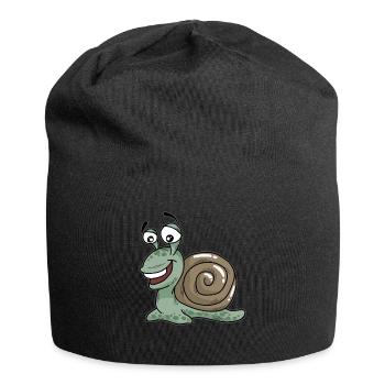 Happy Snail Cartoon Comic Slow - Jersey Beanie - black - Front