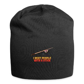 Billard Snooker Pool Spieler Lustig Geschenk - Jersey-Beanie - Schwarz - Vorne