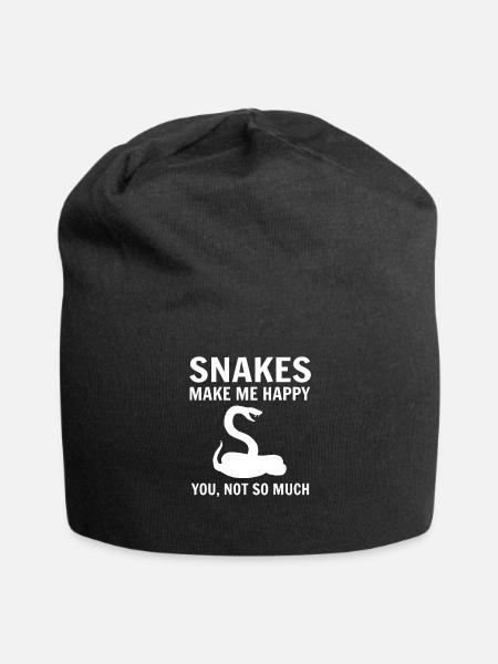 Schlange - Jersey-Beanie - Schwarz