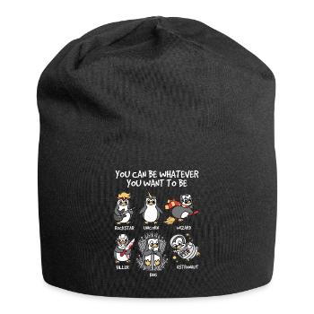 Pingouin licorne magicien tueur roi astronaute - Bonnet en jersey - noir - Devant