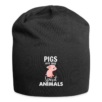 porc - Bonnet en jersey - noir - Devant