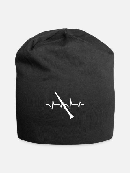 Klarinette - Klarinettist - Herzschlag - EKG - Jersey-Beanie - Schwarz