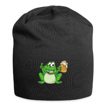 Frosch der Bier trinkt Cartoon lustig Cartoon - Jersey-Beanie - Schwarz - Vorne