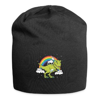 Bullterrier Hund T-Rex Dinosaurier Dino Lustig Ges - Jersey-Beanie - Schwarz - Vorne