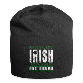 Irisches Glückskleeblatt - Jersey-Beanie - Schwarz - Vorne