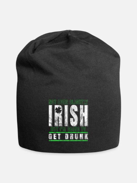 Irisches Glückskleeblatt - Jersey-Beanie - Schwarz