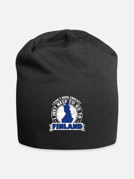 Finnland - Jersey-Beanie - Schwarz