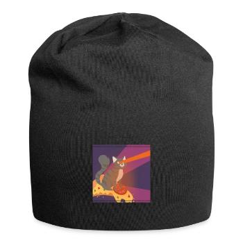 Cat Pussy Pizza Food Hunger Hangover Funny - Jersey Beanie - black - Front