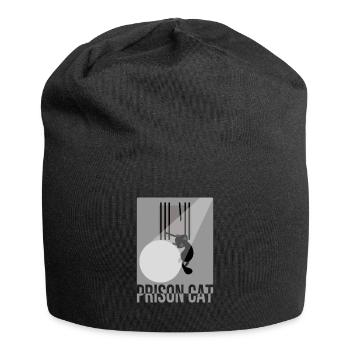 Cat Meow Cat Prison Outbreak Funny Cute - Jersey Beanie - black - Front