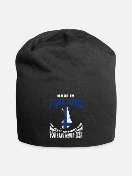 Finnland - Jersey-Beanie - Schwarz
