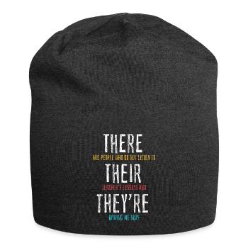 English teacher of grammar - Jersey Beanie - charcoal grey - Front